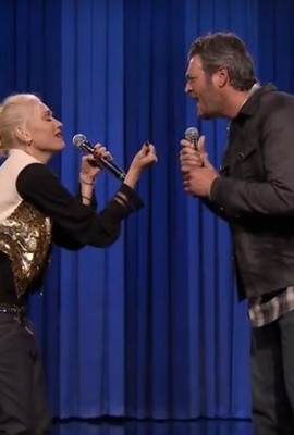 Blake Shelton and Gwen Stefani on Tonight Show